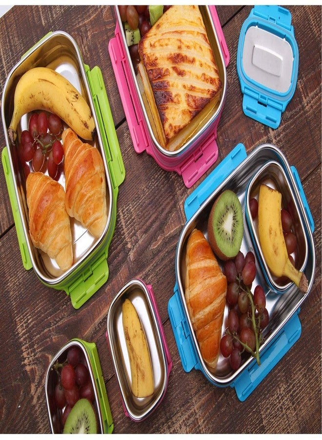 Yorten Click It Stainless Steel Lunch Box with Air Tight Spill Proof Lid, Tiffin Boxes for Kids Men Women for Office & School College (Green Colour) - Image 2